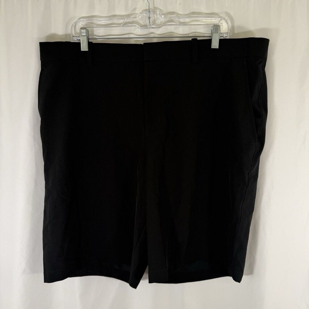 Nike Golf Shorts Men's 40 Solid Black Chino Dri Fit Pockets 10" Inseam Snap Zip